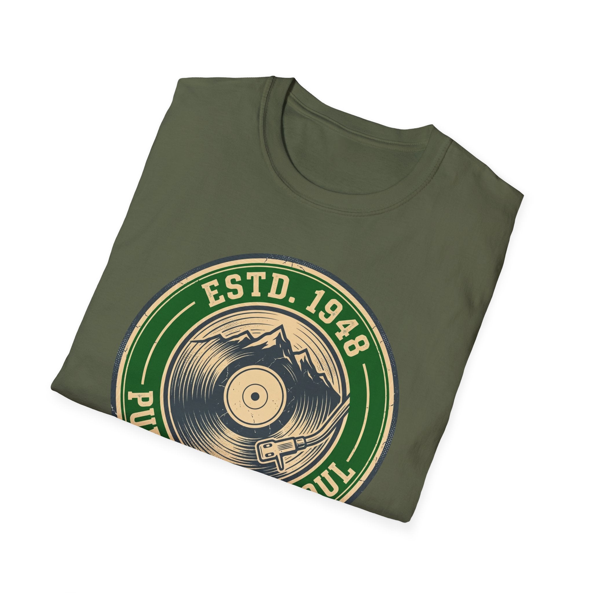 Vintage Record T-Shirt — "ESTD. 1948" Pure Analog Soul Retro Tee
