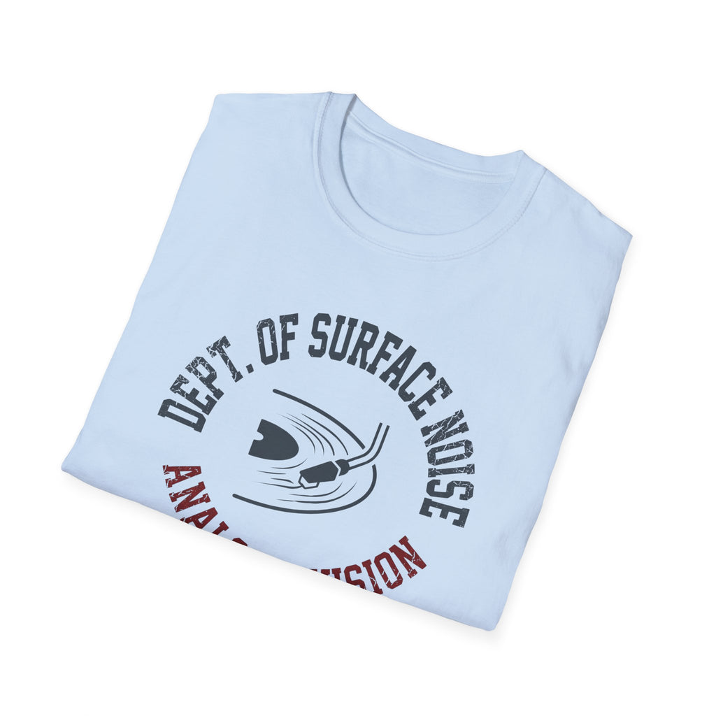 Analog Division T‑Shirt — Dept. of Surface Noise Retro Audio Tee