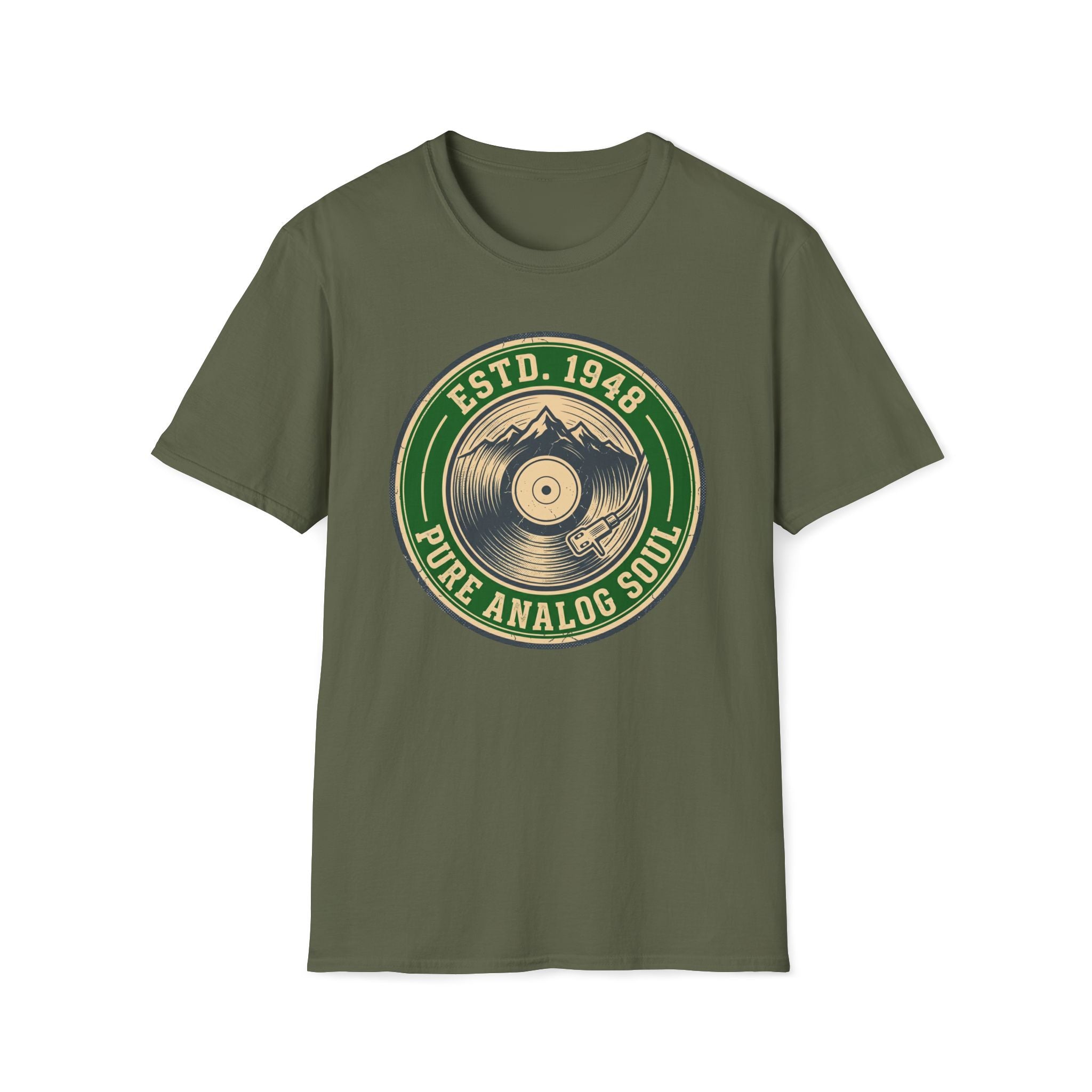 Vintage Record T-Shirt — "ESTD. 1948" Pure Analog Soul Retro Tee