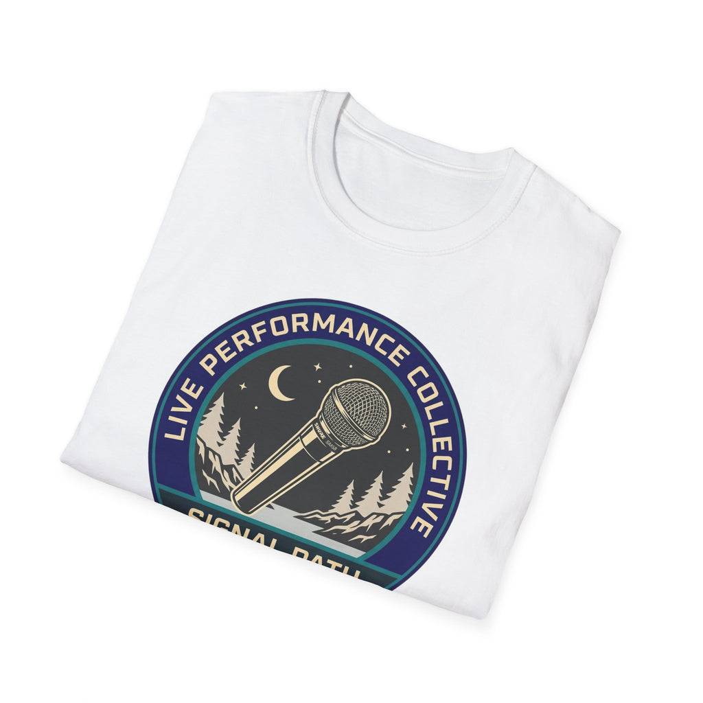 'Live Performance Collective' T‑Shirt — Signal Path Club Microphone Concert Tee