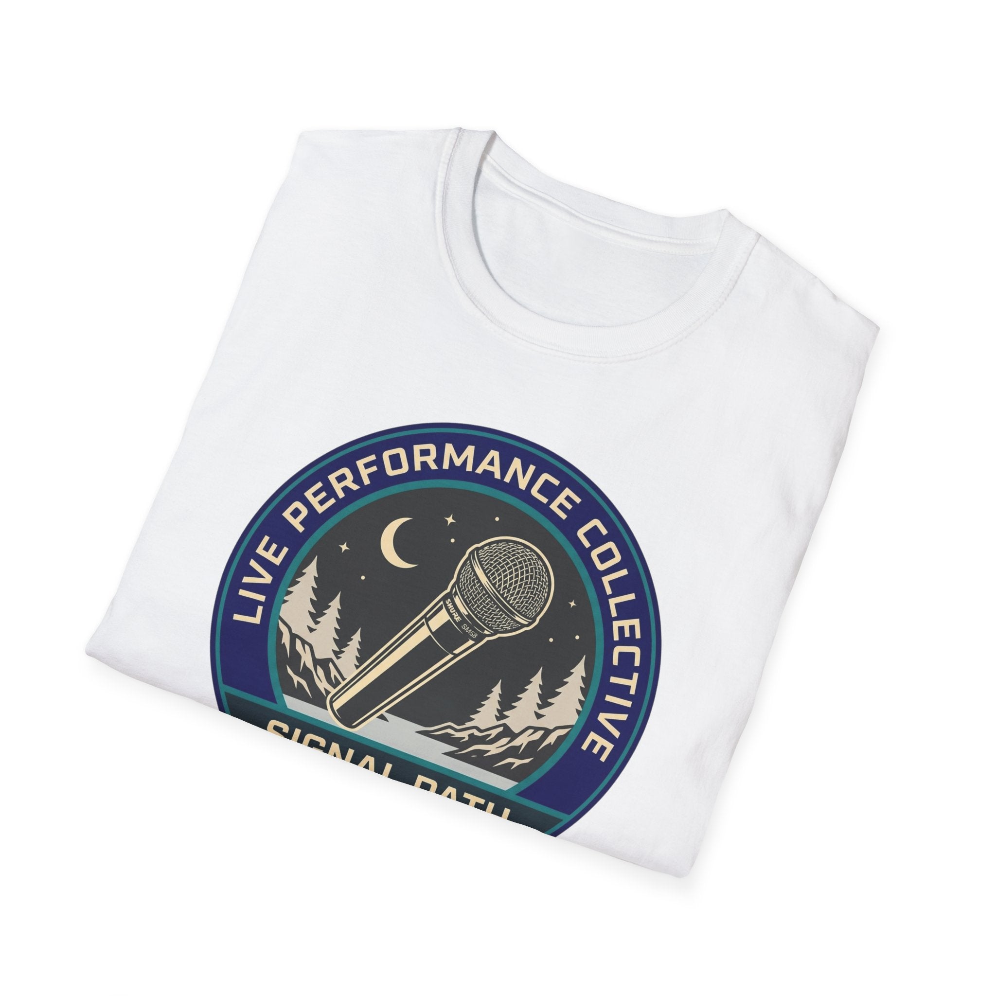 'Live Performance Collective' T‑Shirt — Signal Path Club Microphone Concert Tee
