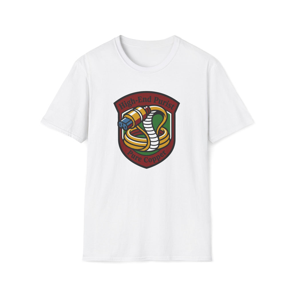 Audio Enthusiast T-Shirt — "High-End Purist" Cable Snake Design