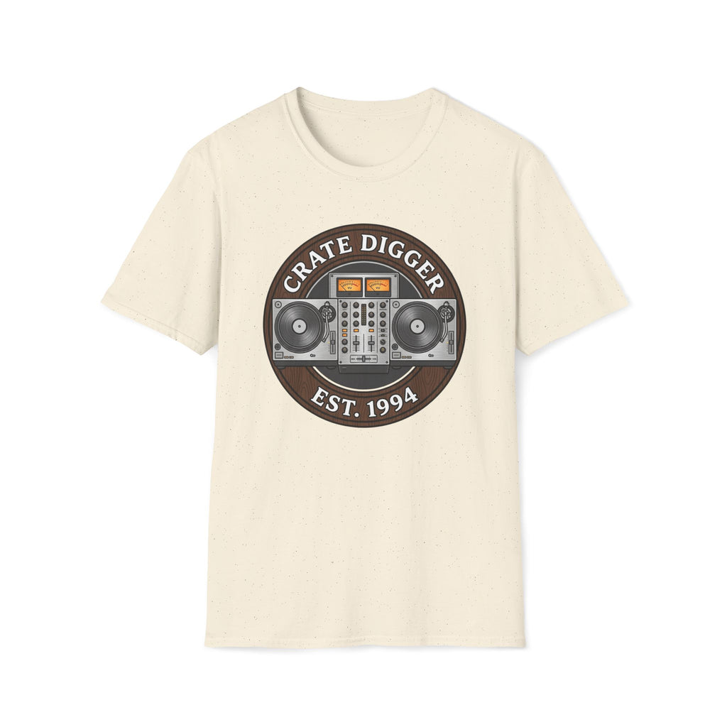 Crate Digger T-Shirt — Vintage DJ Turntable Graphic (Est. 1994)
