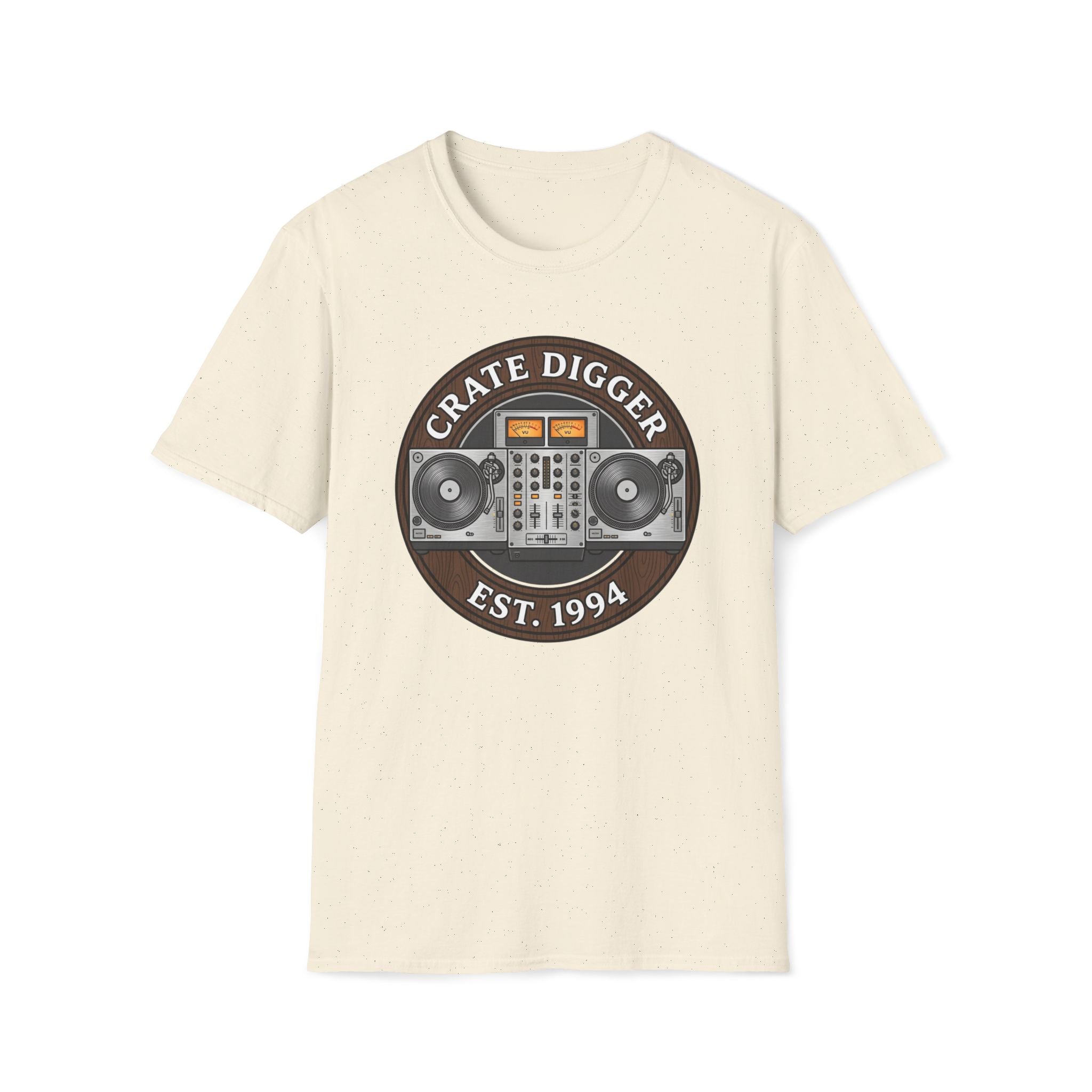 Crate Digger T-Shirt — Vintage DJ Turntable Graphic (Est. 1994)