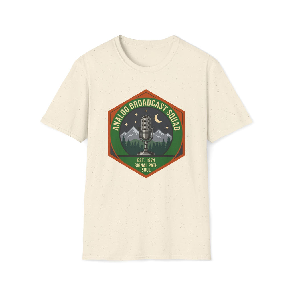 Analog Broadcast Squad T-Shirt — Vintage Microphone Mountain Logo