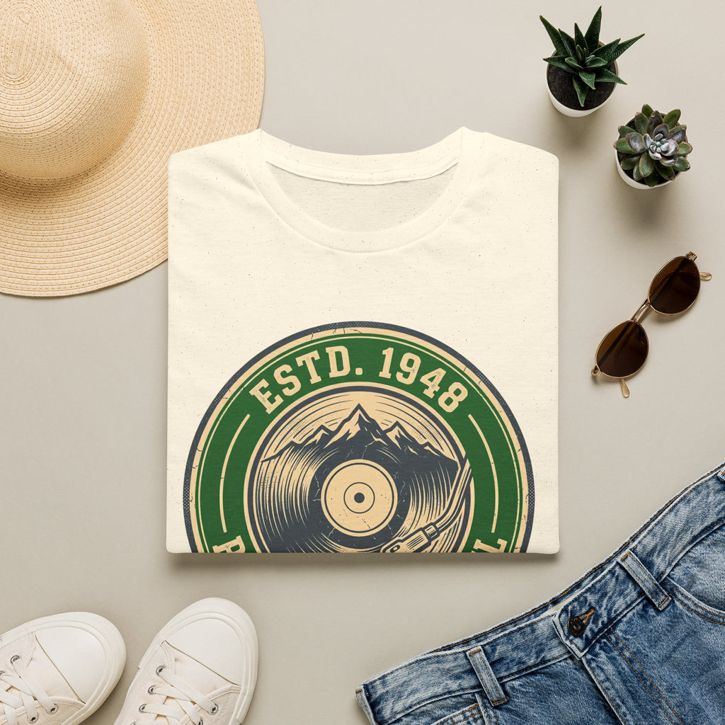 Vintage Record T-Shirt — "ESTD. 1948" Pure Analog Soul Retro Tee
