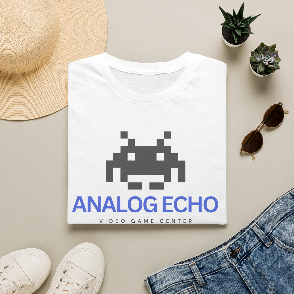 Analog Echo Video Game T-Shirt — Retro Space Invader Gaming Tee