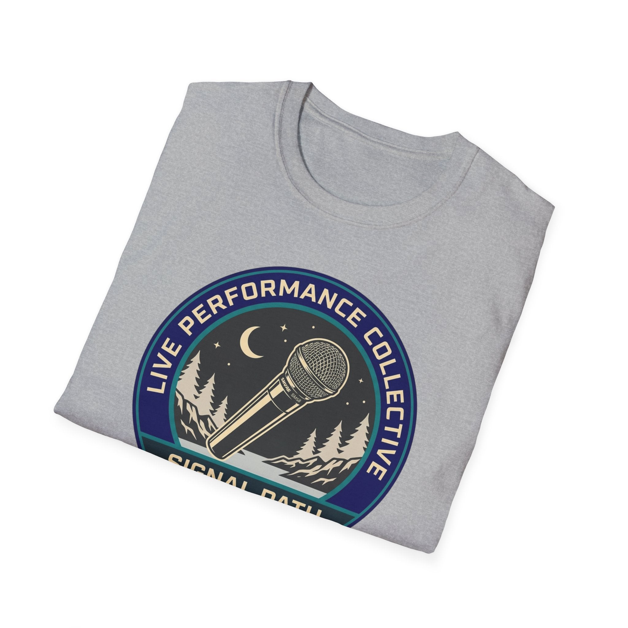'Live Performance Collective' T‑Shirt — Signal Path Club Microphone Concert Tee
