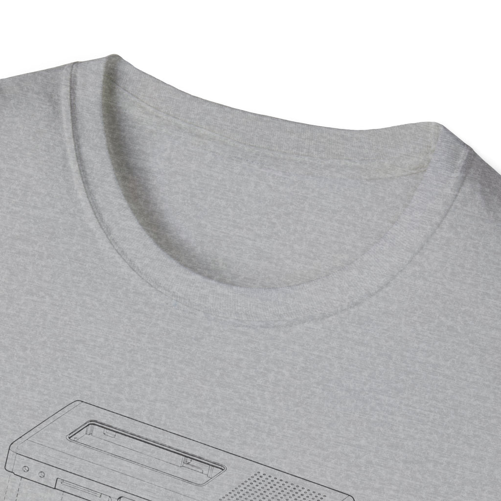 Cassette Tape Schematic T-Shirt — Retro Audio Diagram Tee