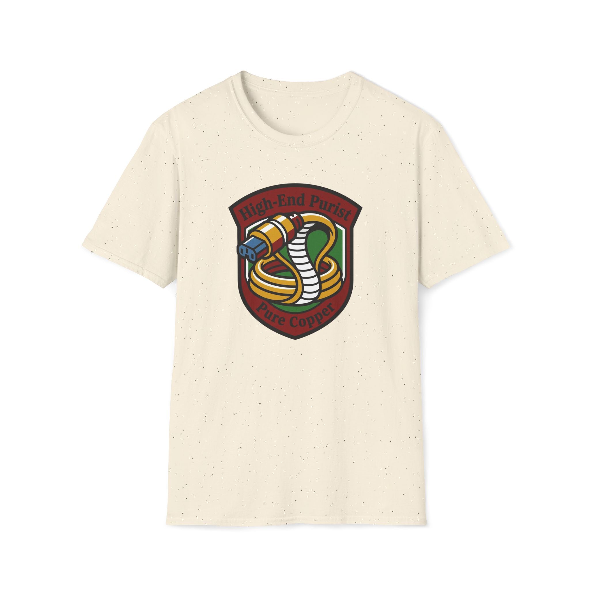 Audio Enthusiast T-Shirt — "High-End Purist" Cable Snake Design
