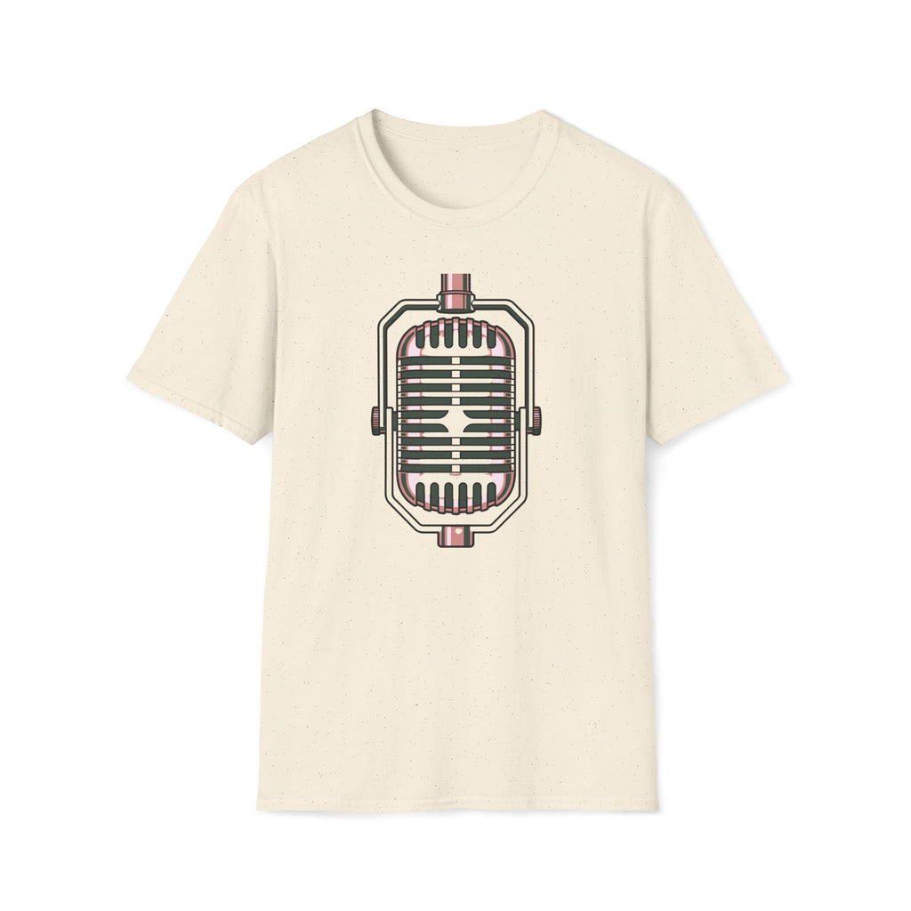 Vintage Microphone T-Shirt — Retro Radio Voice Tee for Singers & Podcasters