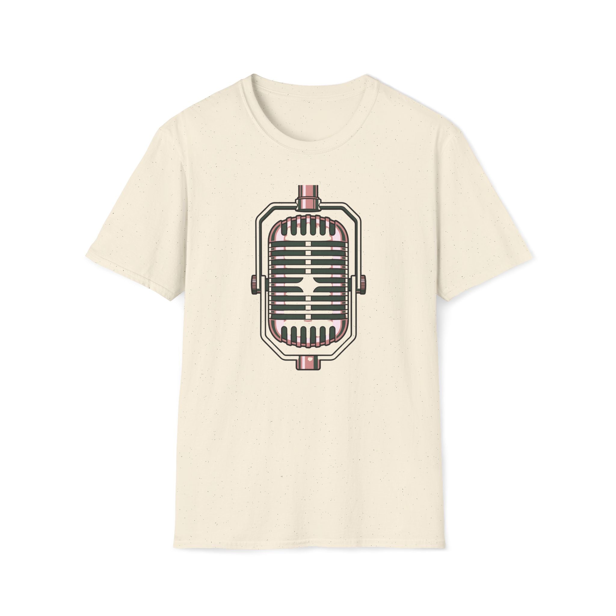 Vintage Microphone T-Shirt — Retro Radio Voice Tee for Singers & Podcasters