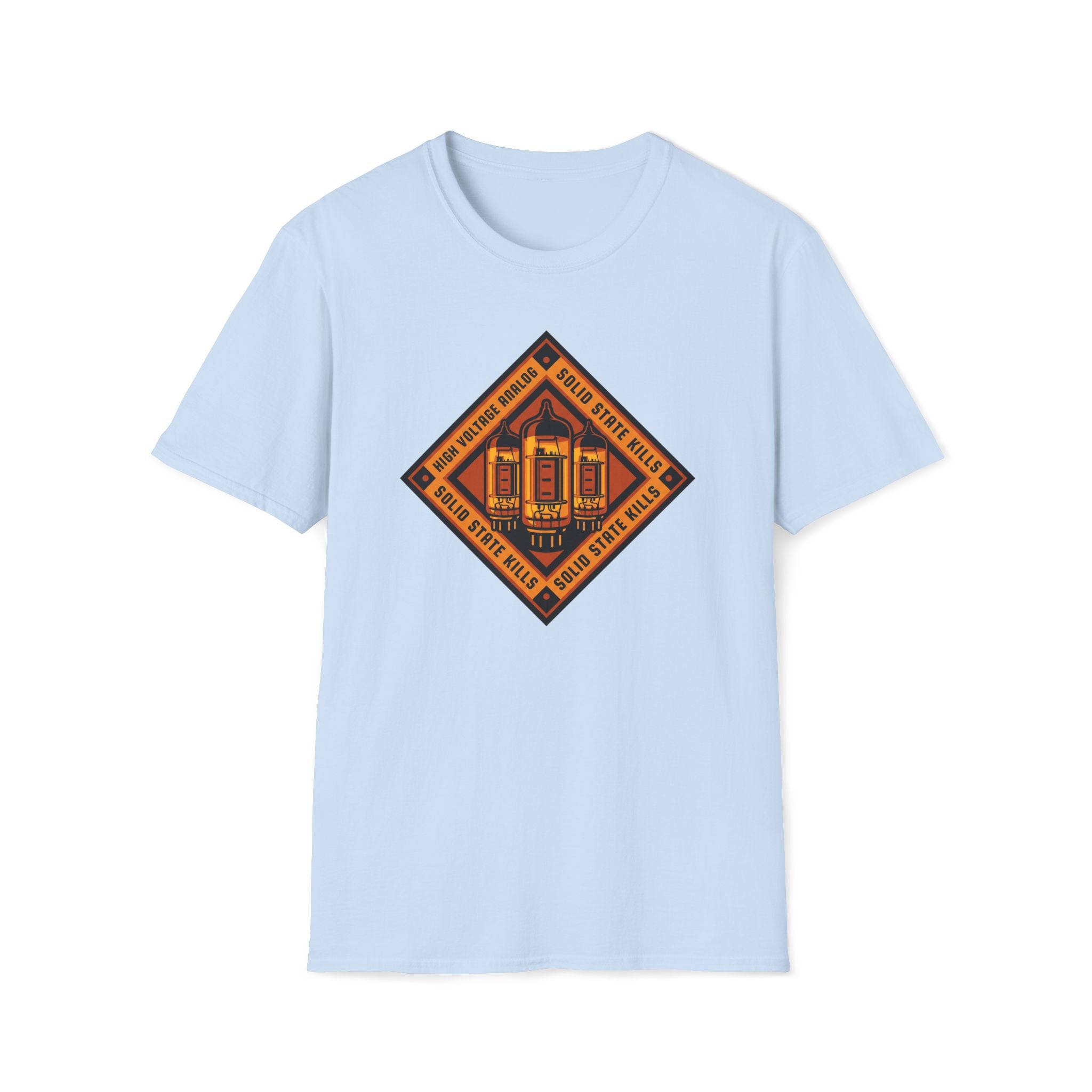 Vintage Tube Amp Tee — "High Voltage Orange" Guitarist Musician T-Shirt