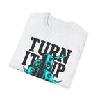 Turn It Up Blue Speakers T-Shirt - Turn Up the Volume Retro Tee