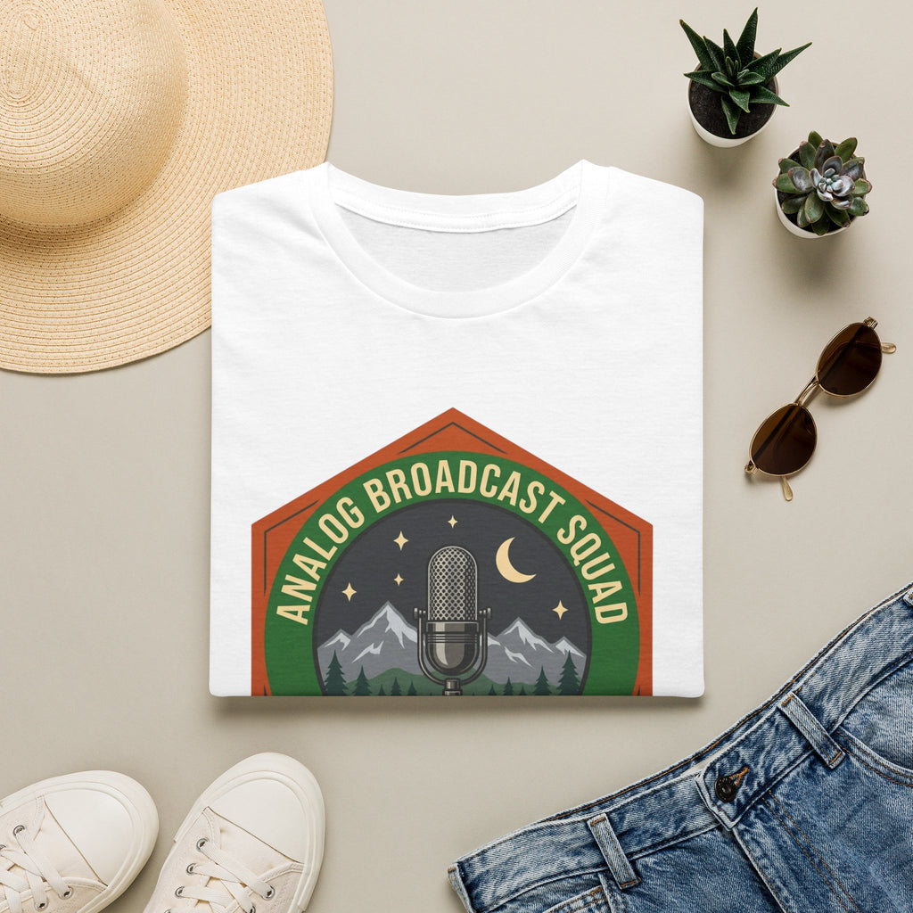 Analog Broadcast Squad T-Shirt — Vintage Microphone Mountain Logo