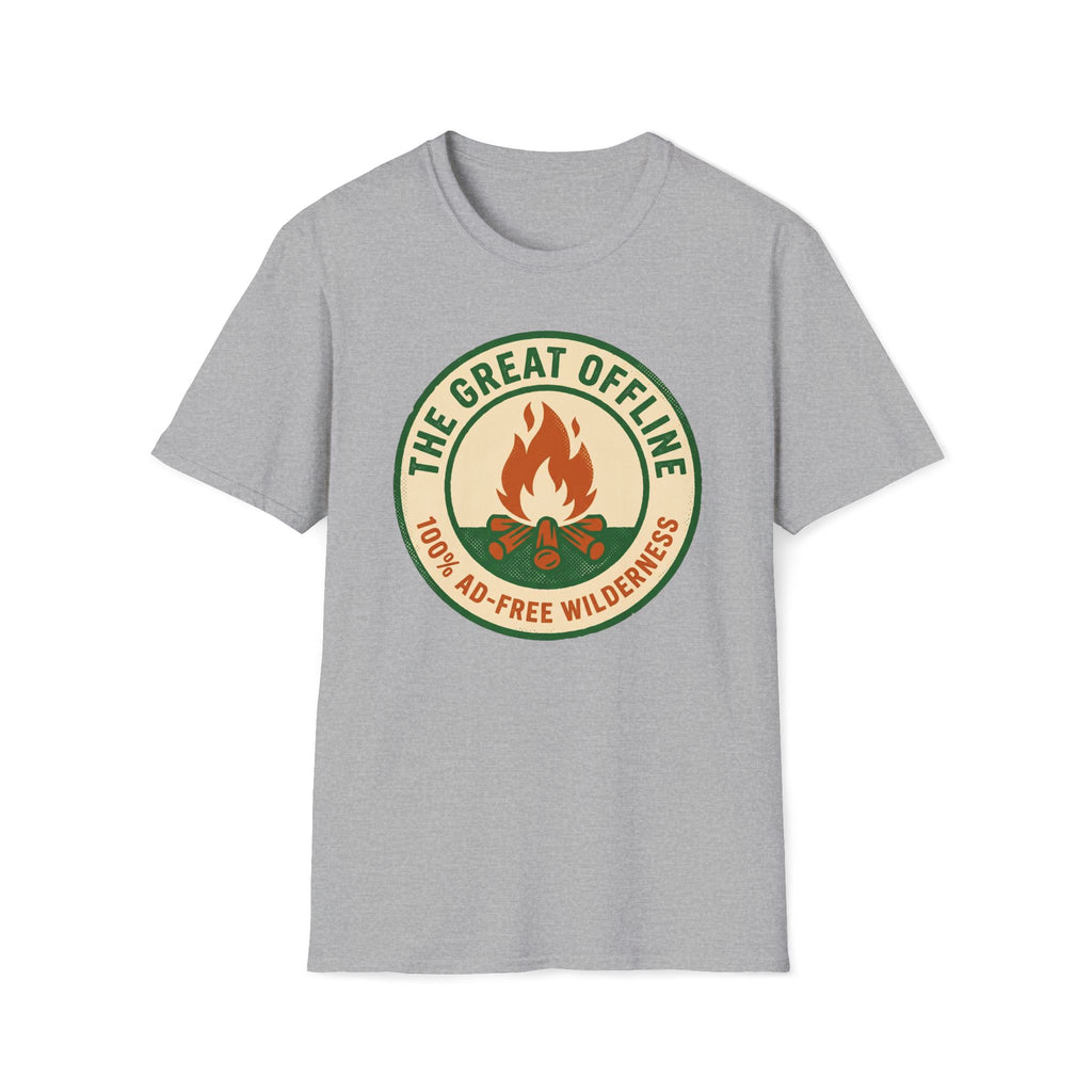 The Great Offline Campfire T-Shirt — Retro Wilderness Adventure Tee