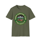 Audio Survival Club T-Shirt — Retro Turntable Camping Badge
