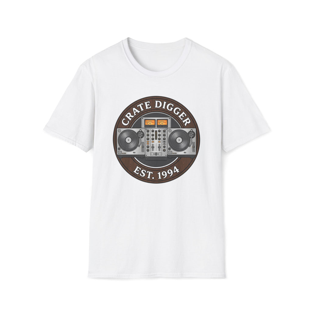 Crate Digger T-Shirt — Vintage DJ Turntable Graphic (Est. 1994)