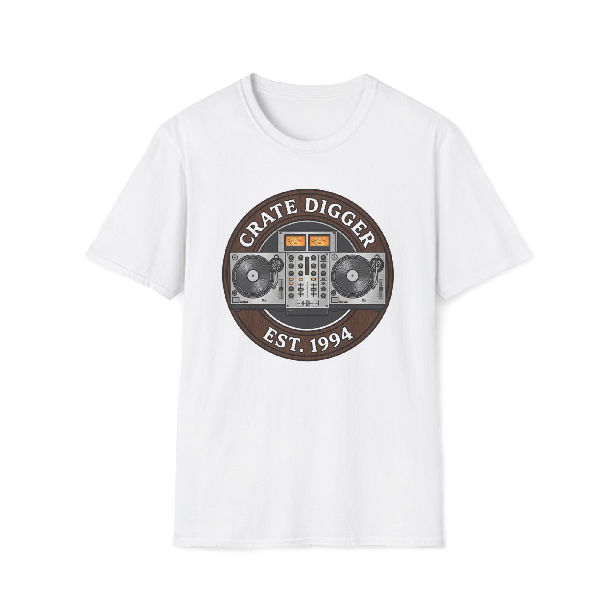 Crate Digger T-Shirt — Vintage DJ Turntable Graphic (Est. 1994)