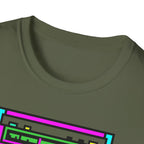 Retro Boombox T-Shirt — Neon 80s Pixel Art Graphic Tee
