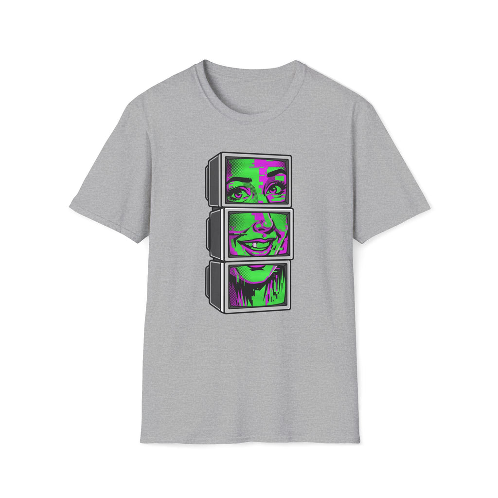 Retro Glitch TV Face T-Shirt