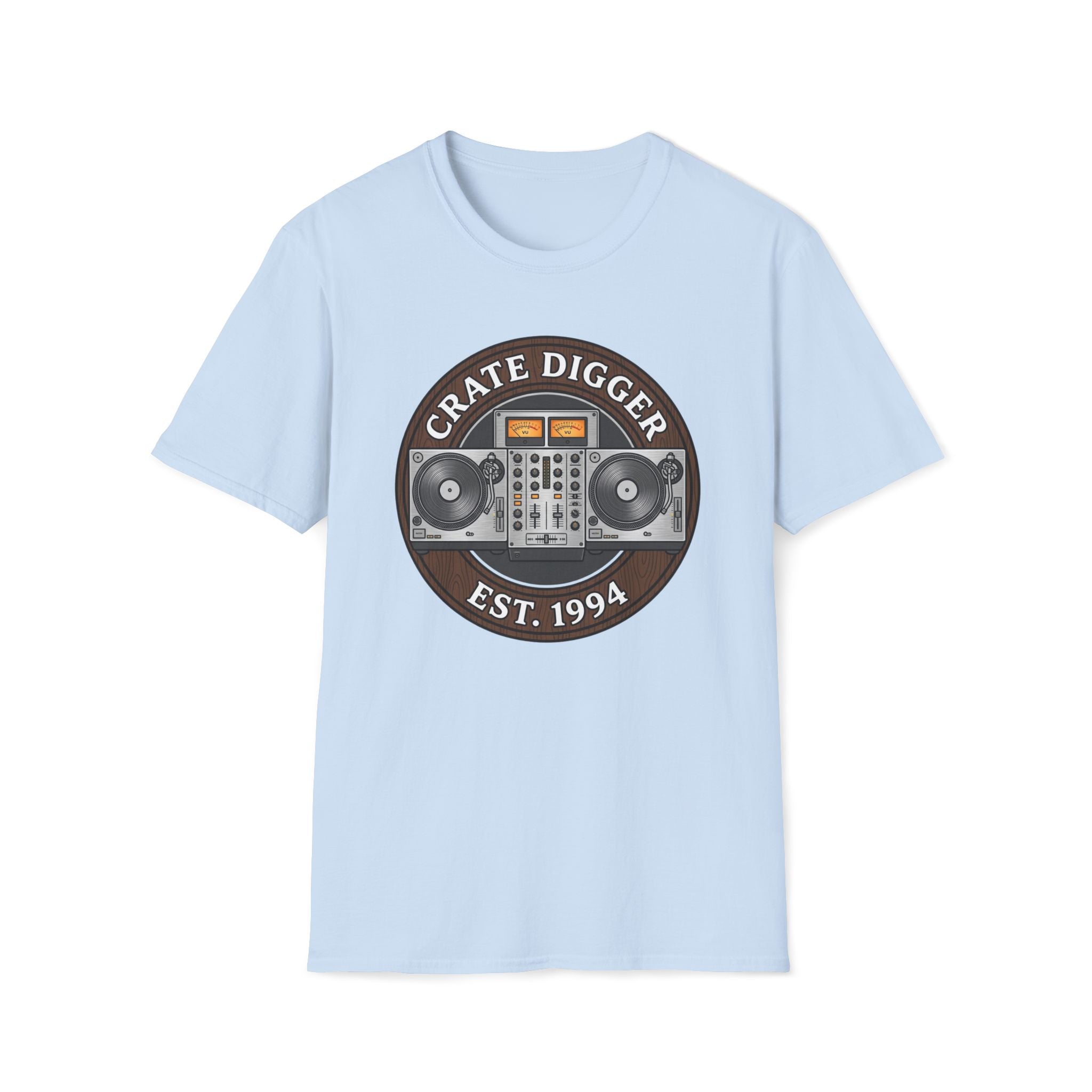 Crate Digger T-Shirt — Vintage DJ Turntable Graphic (Est. 1994)