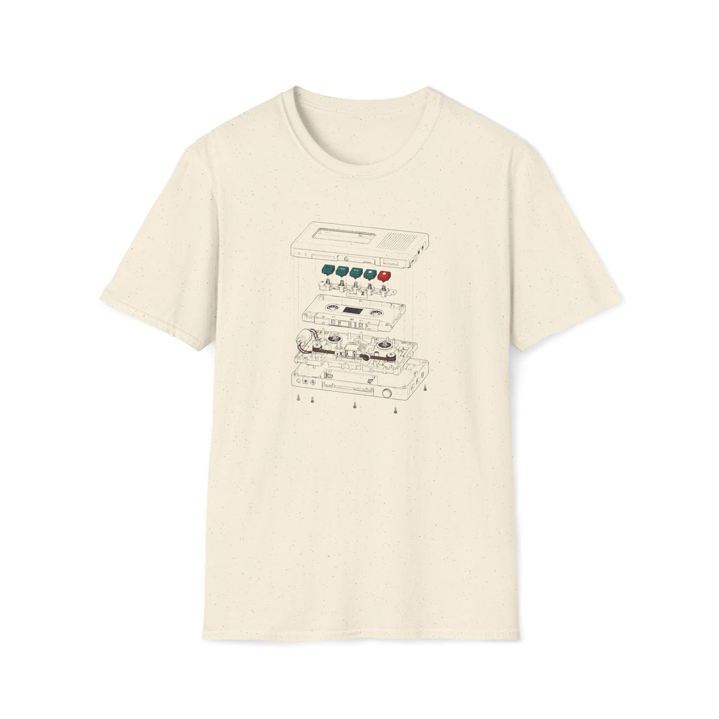 Cassette Tape Schematic T-Shirt — Retro Audio Diagram Tee