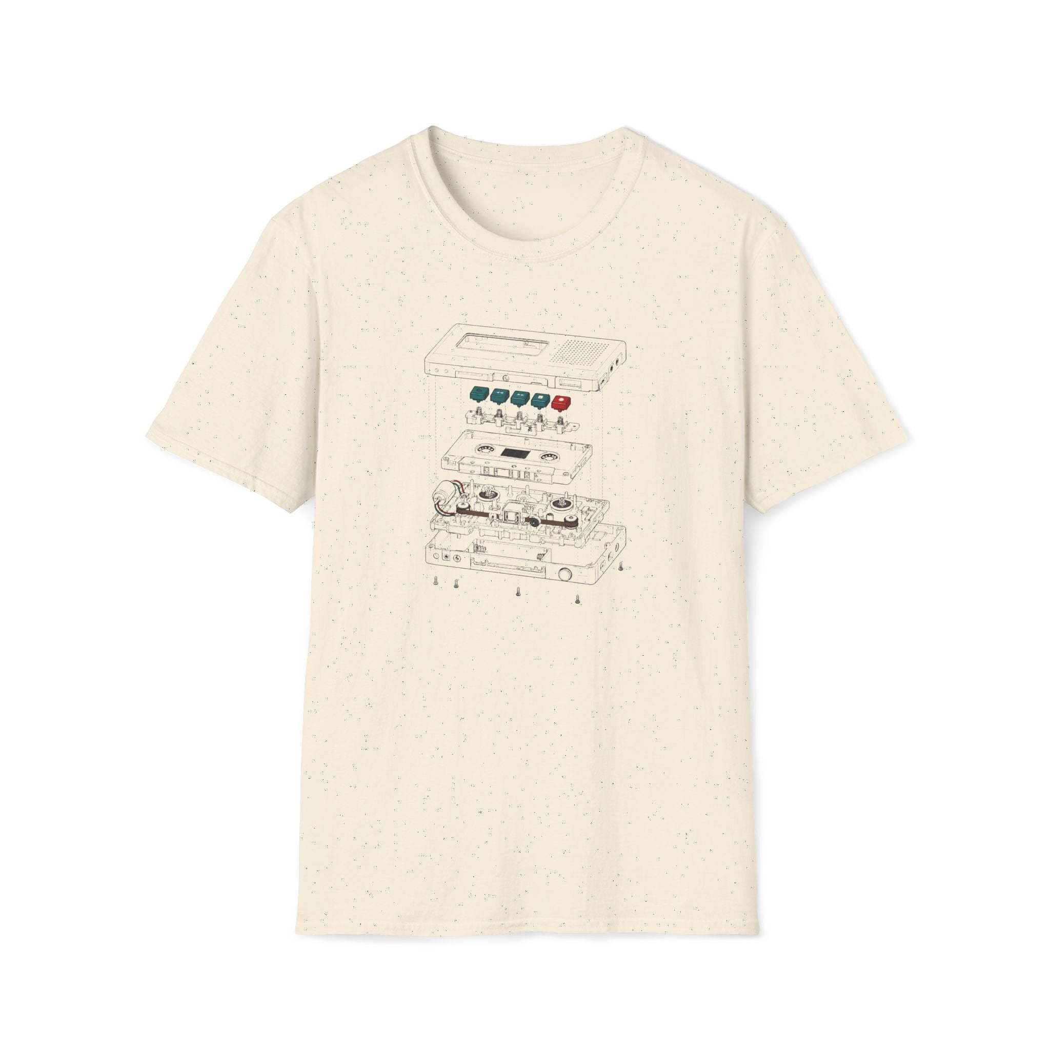 Cassette Tape Schematic T-Shirt — Retro Audio Diagram Tee