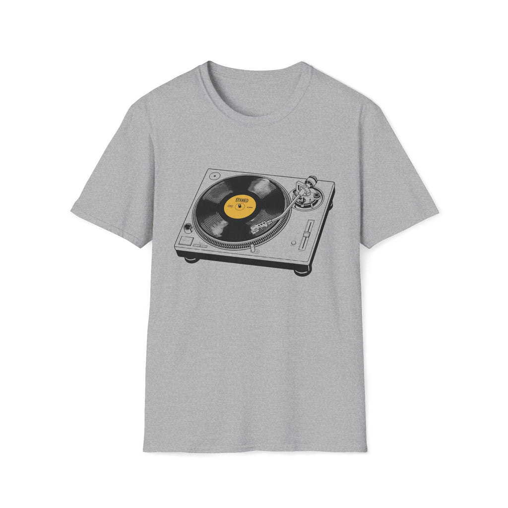 Turntable Vinyl Record T‑Shirt — Retro DJ Music Tee