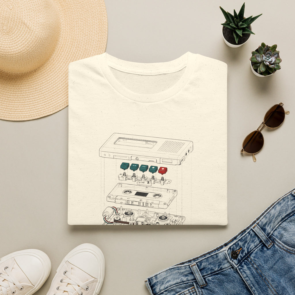 Cassette Tape Schematic T-Shirt — Retro Audio Diagram Tee