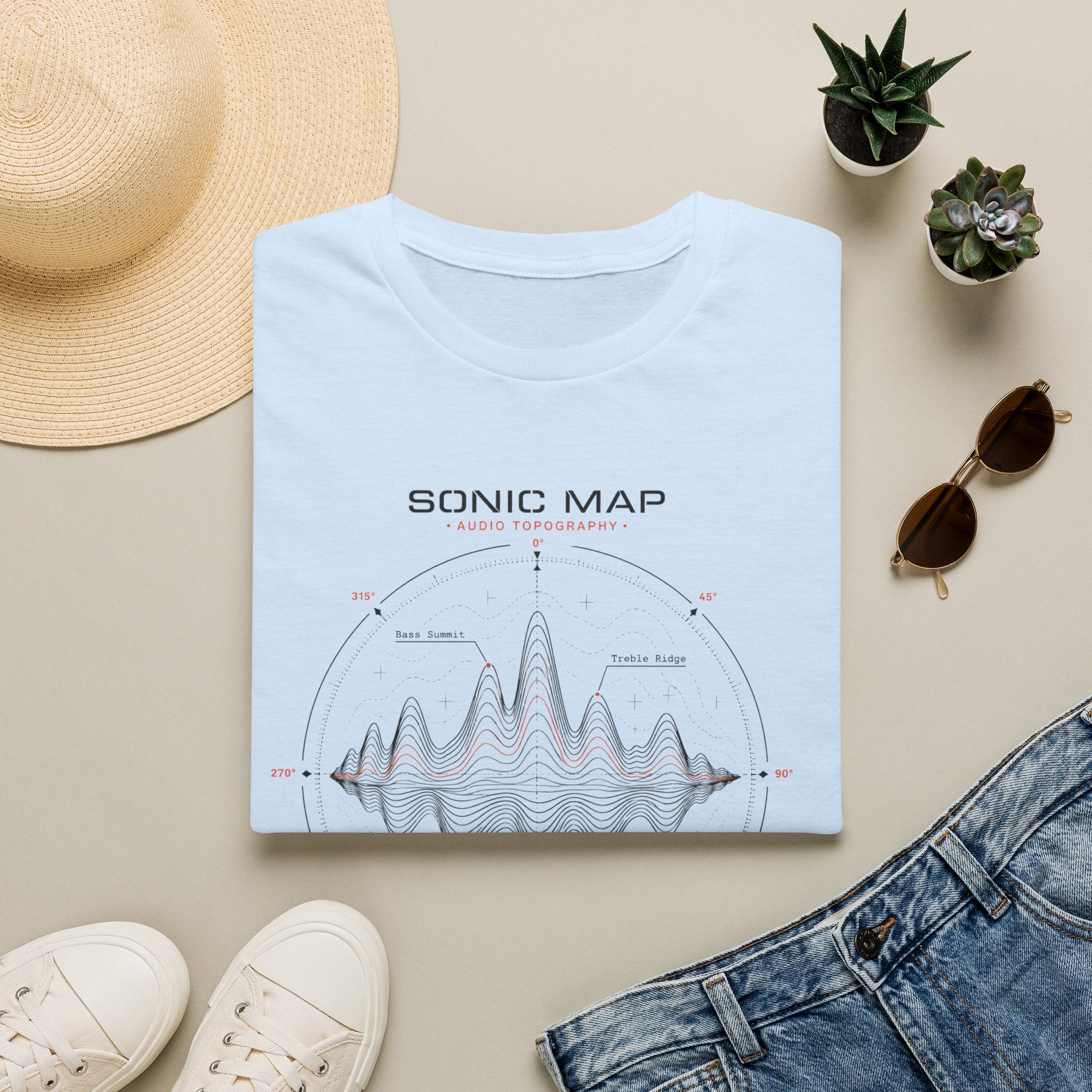 Sonic Map Waveform T-Shirt — Audio Spectrum Graphic Tee