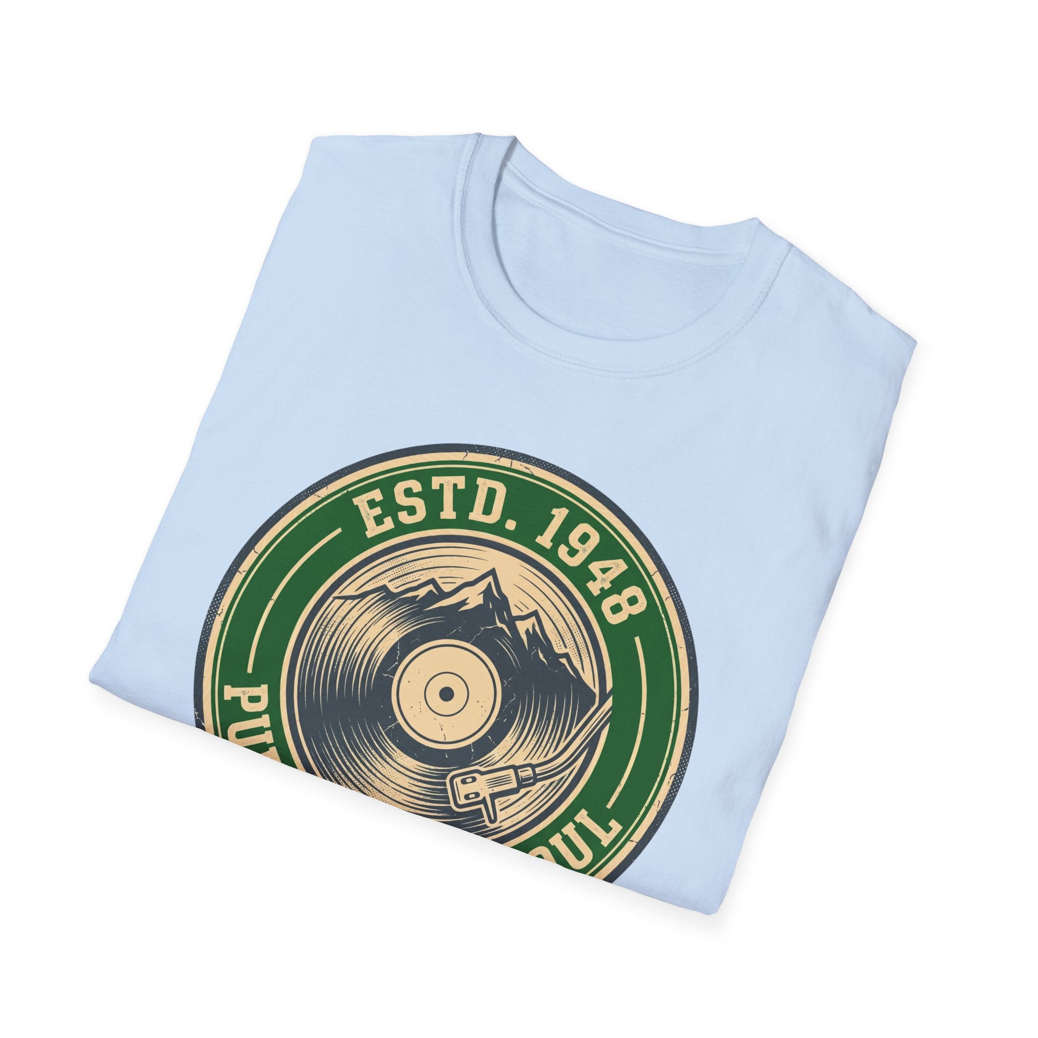 Vintage Record T-Shirt — "ESTD. 1948" Pure Analog Soul Retro Tee