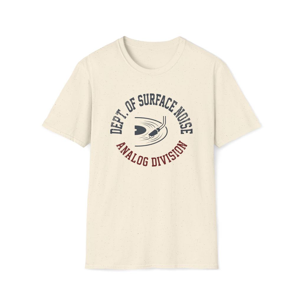 Analog Division T‑Shirt — Dept. of Surface Noise Retro Audio Tee