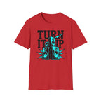 Turn It Up Blue Speakers T-Shirt - Turn Up the Volume Retro Tee