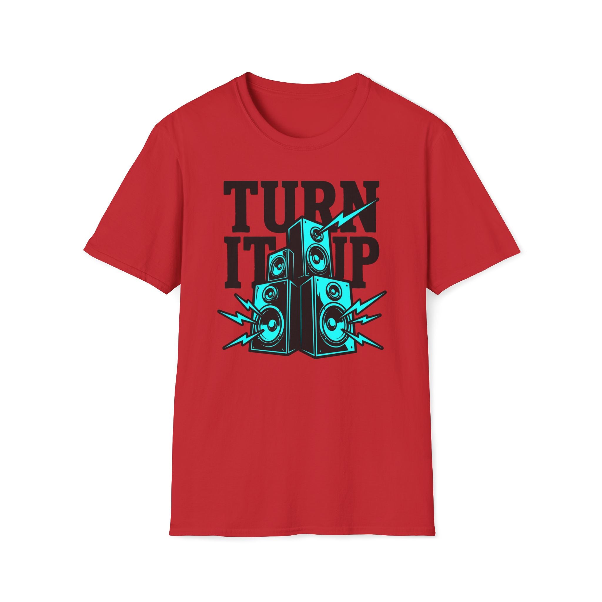 Turn It Up Blue Speakers T-Shirt - Turn Up the Volume Retro Tee