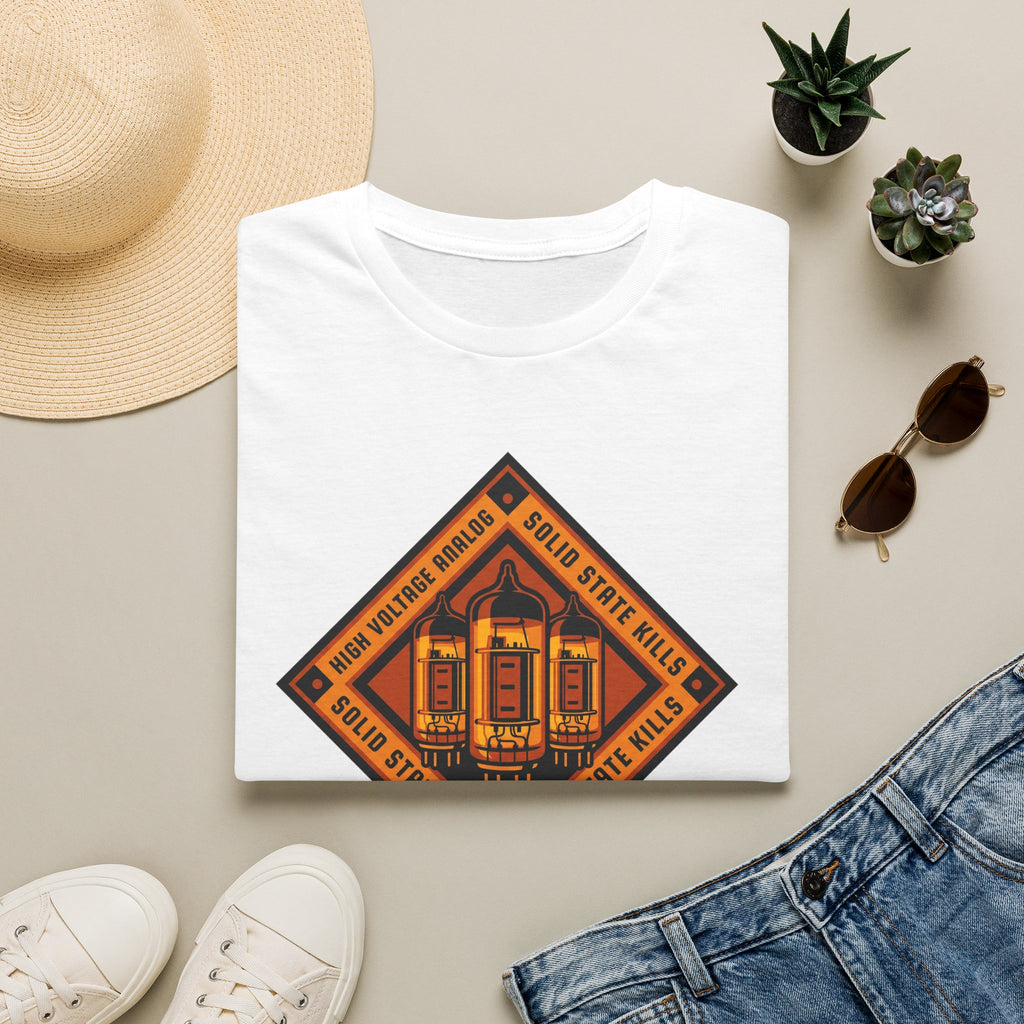 Vintage Tube Amp Tee — "High Voltage Orange" Guitarist Musician T-Shirt