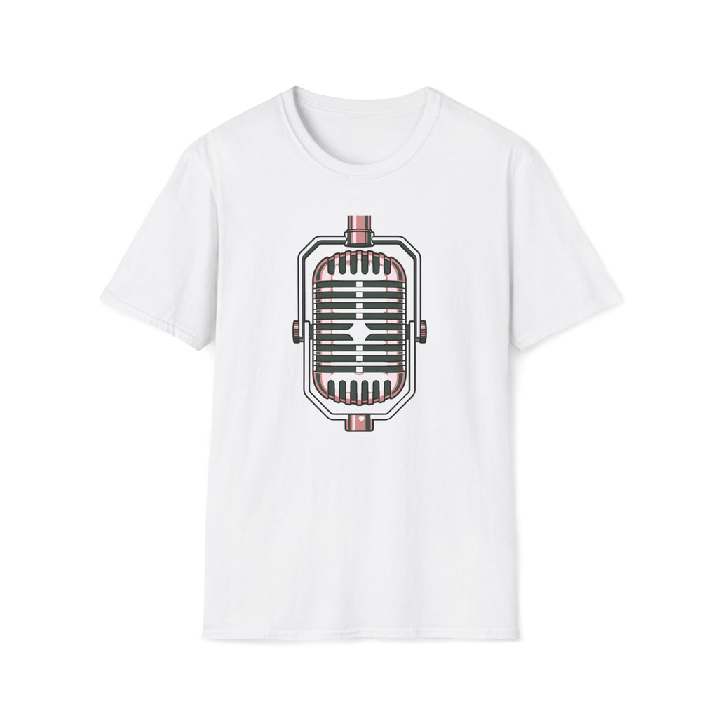 Vintage Microphone T-Shirt — Retro Radio Voice Tee for Singers & Podcasters