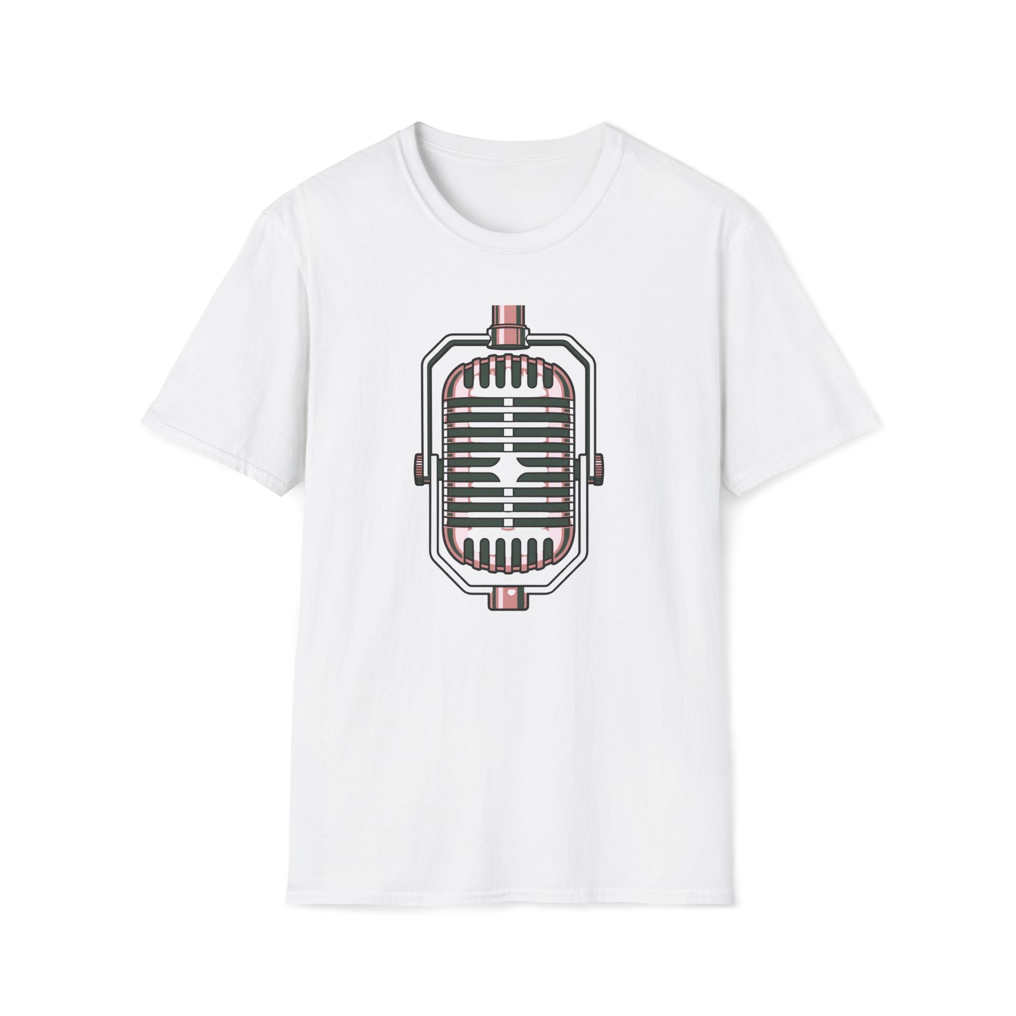 Vintage Microphone T-Shirt — Retro Radio Voice Tee for Singers & Podcasters