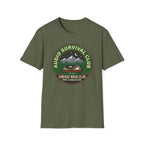 Audio Survival Club T‑Shirt — Retro Mountain Turntable Graphic