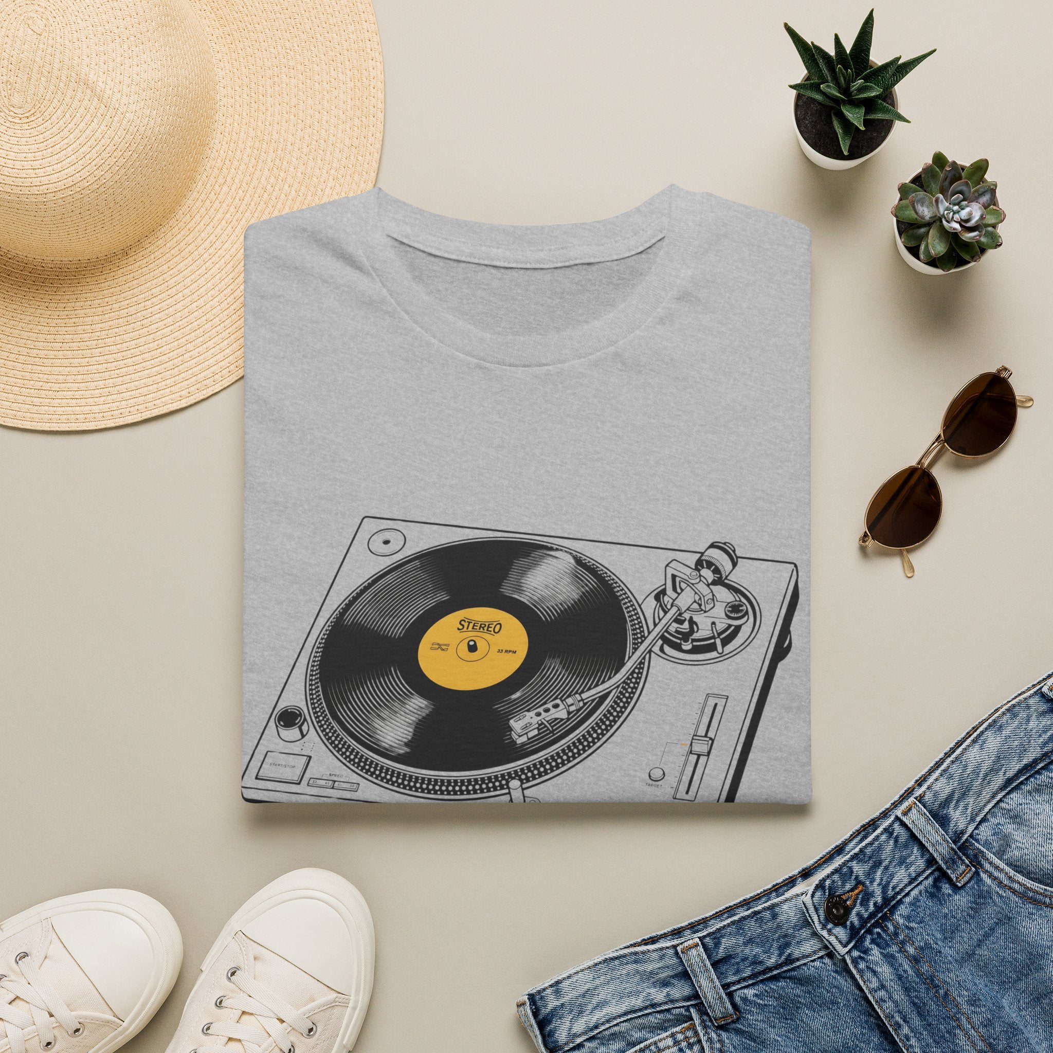 Turntable Vinyl Record T‑Shirt — Retro DJ Music Tee