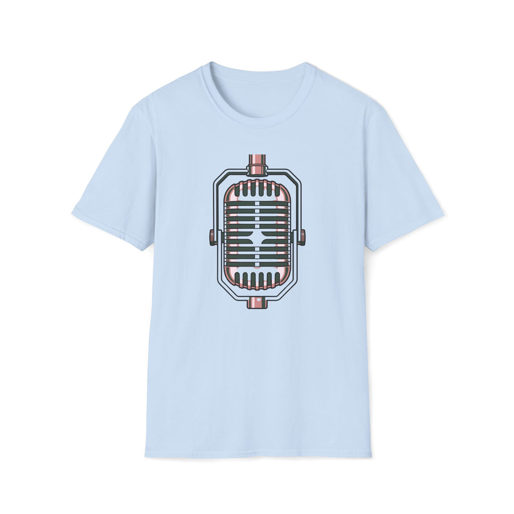 Vintage Microphone T-Shirt — Retro Radio Voice Tee for Singers & Podcasters
