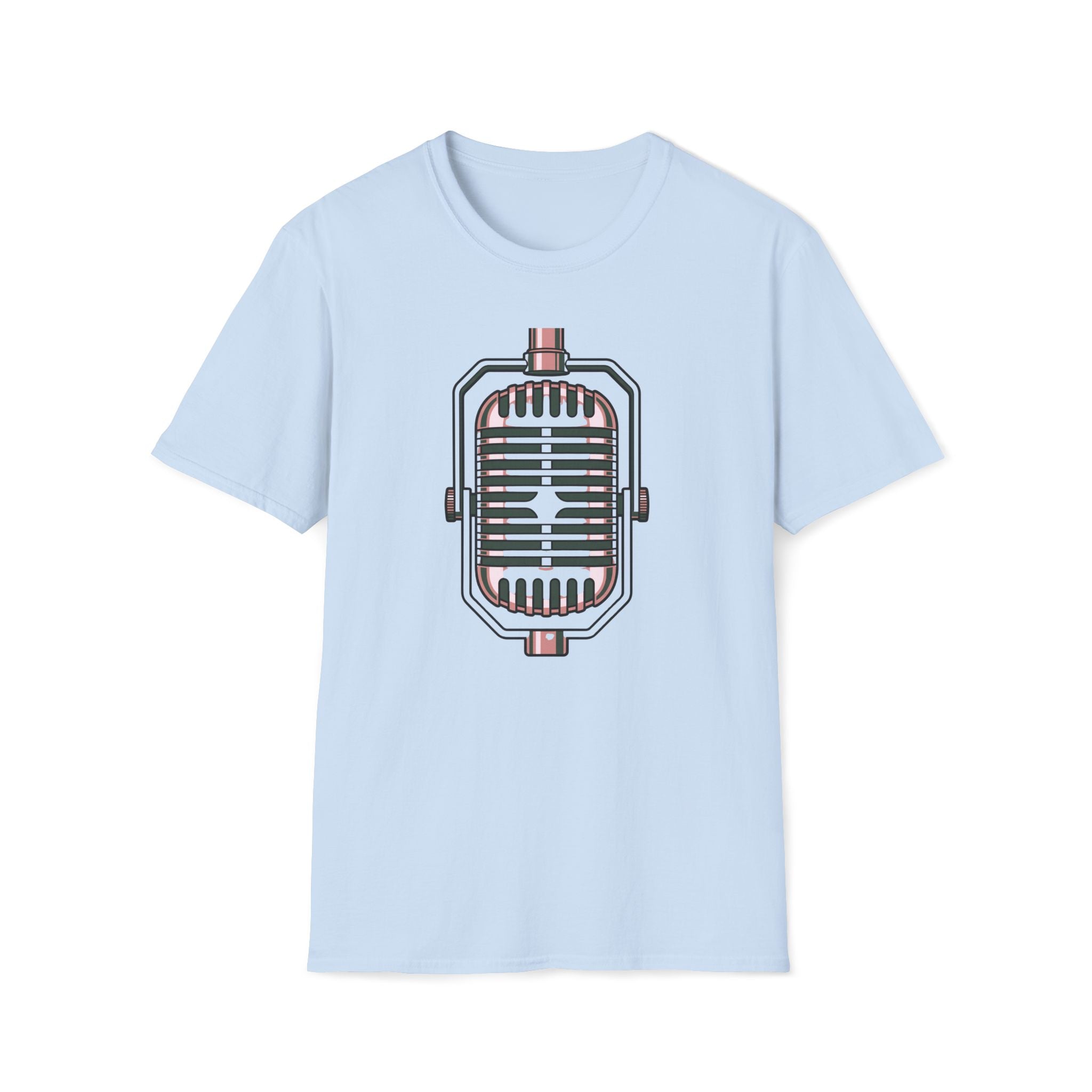 Vintage Microphone T-Shirt — Retro Radio Voice Tee for Singers & Podcasters