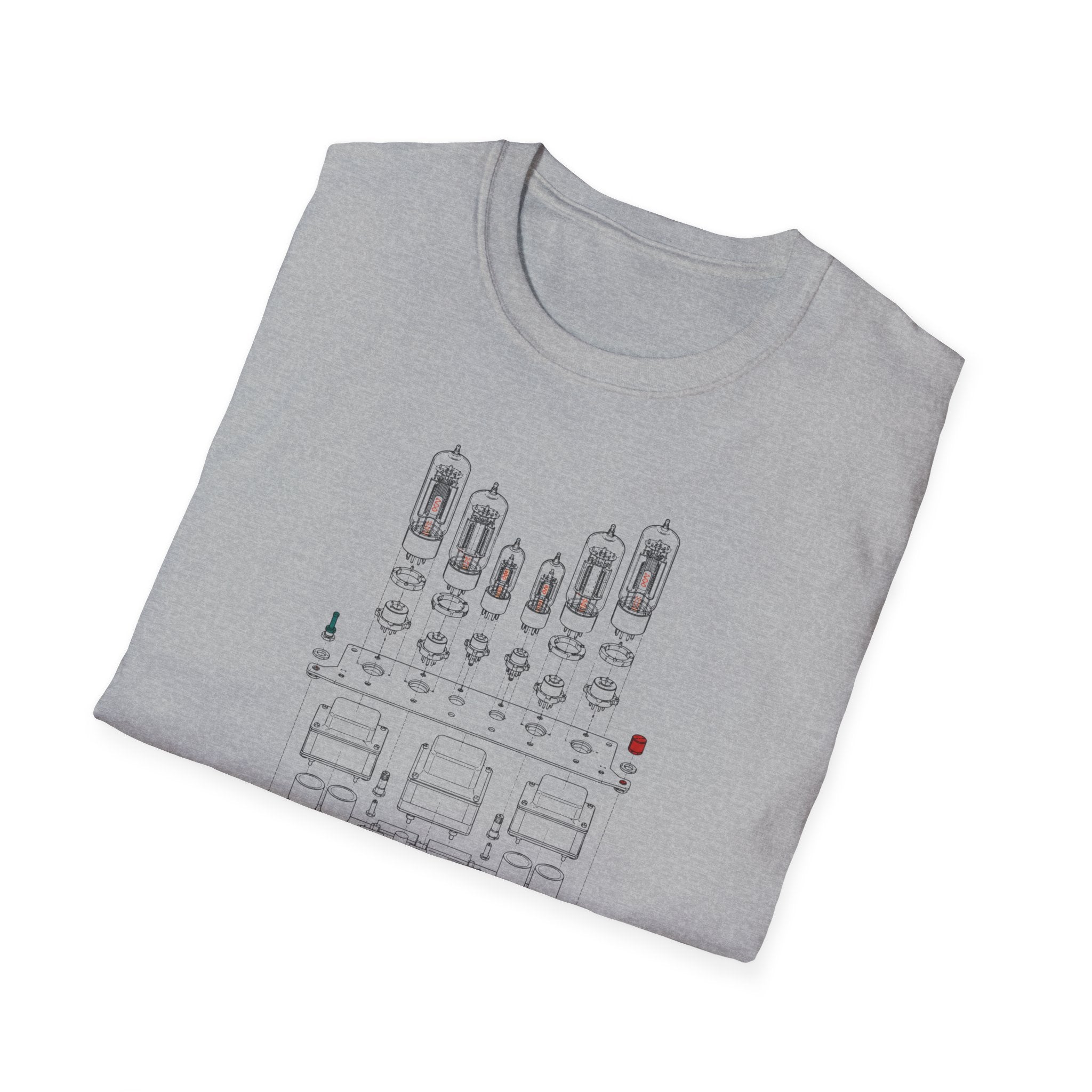 Vintage Tube Amp Schematic T-Shirt — Retro Audio Engineer Tee