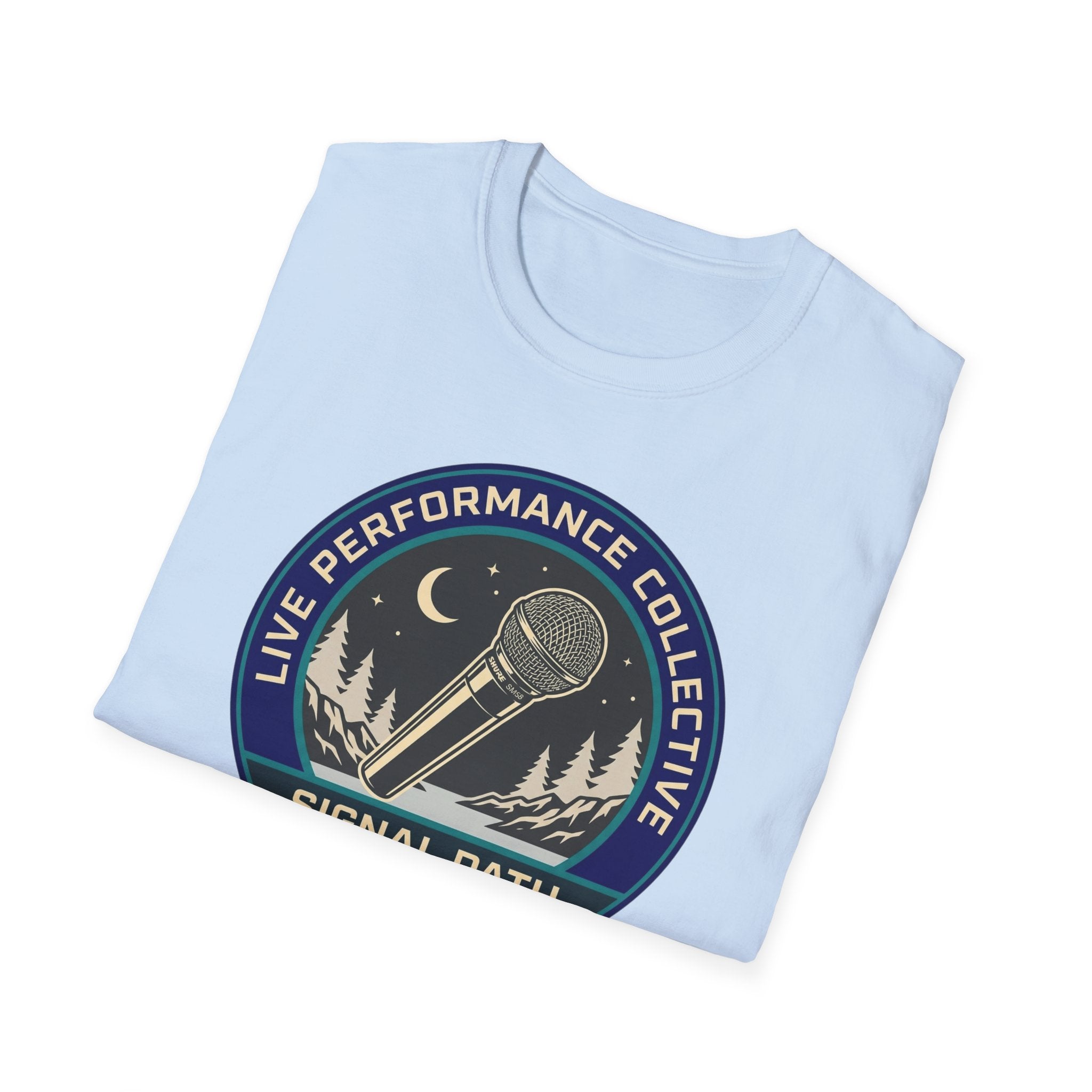 'Live Performance Collective' T‑Shirt — Signal Path Club Microphone Concert Tee