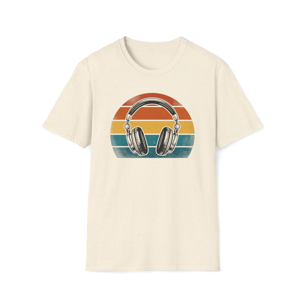 Retro Headphones T-Shirt — Vintage Sunset Music Tee