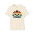 Retro Headphones T-Shirt — Vintage Sunset Music Tee