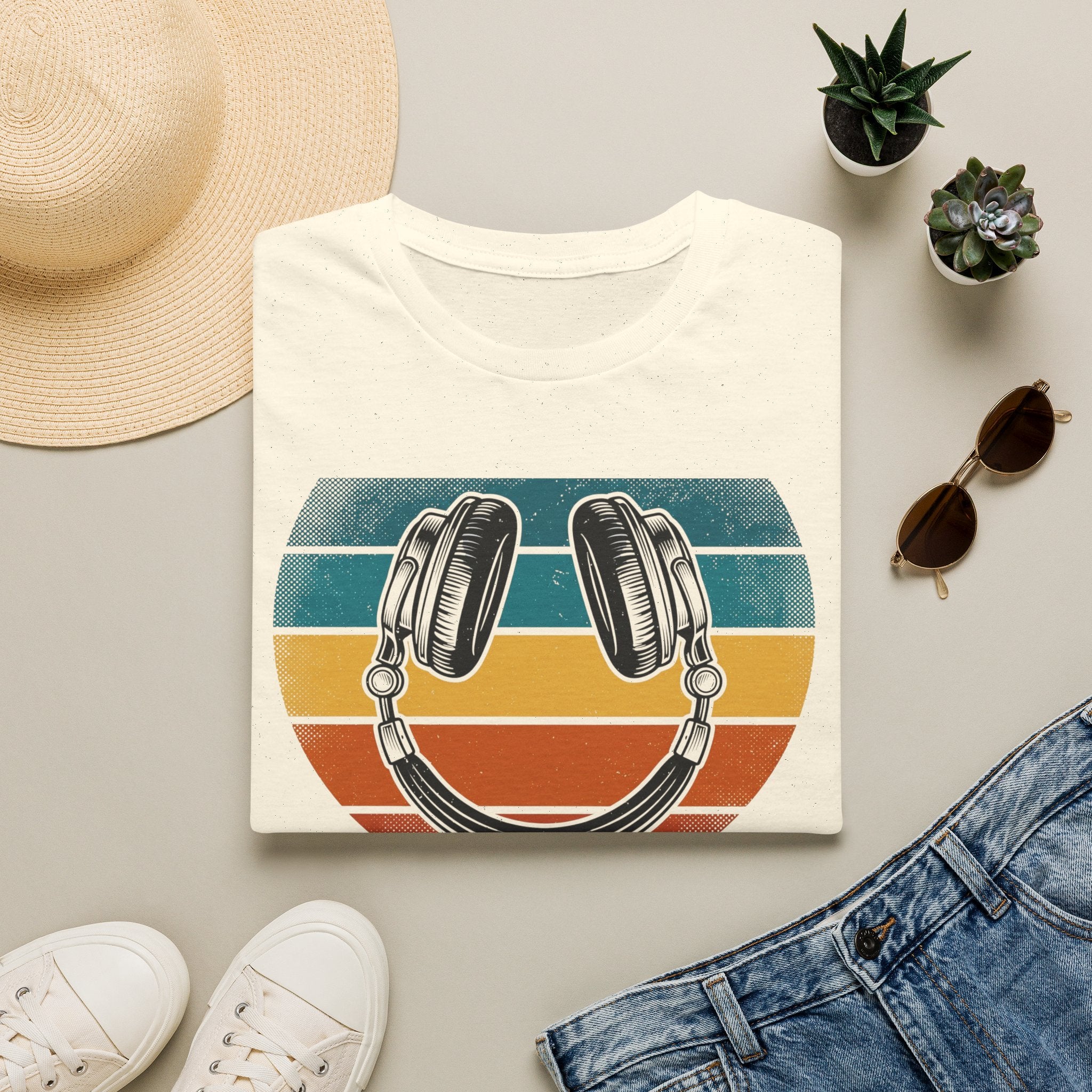 Retro Headphones Smile T-Shirt