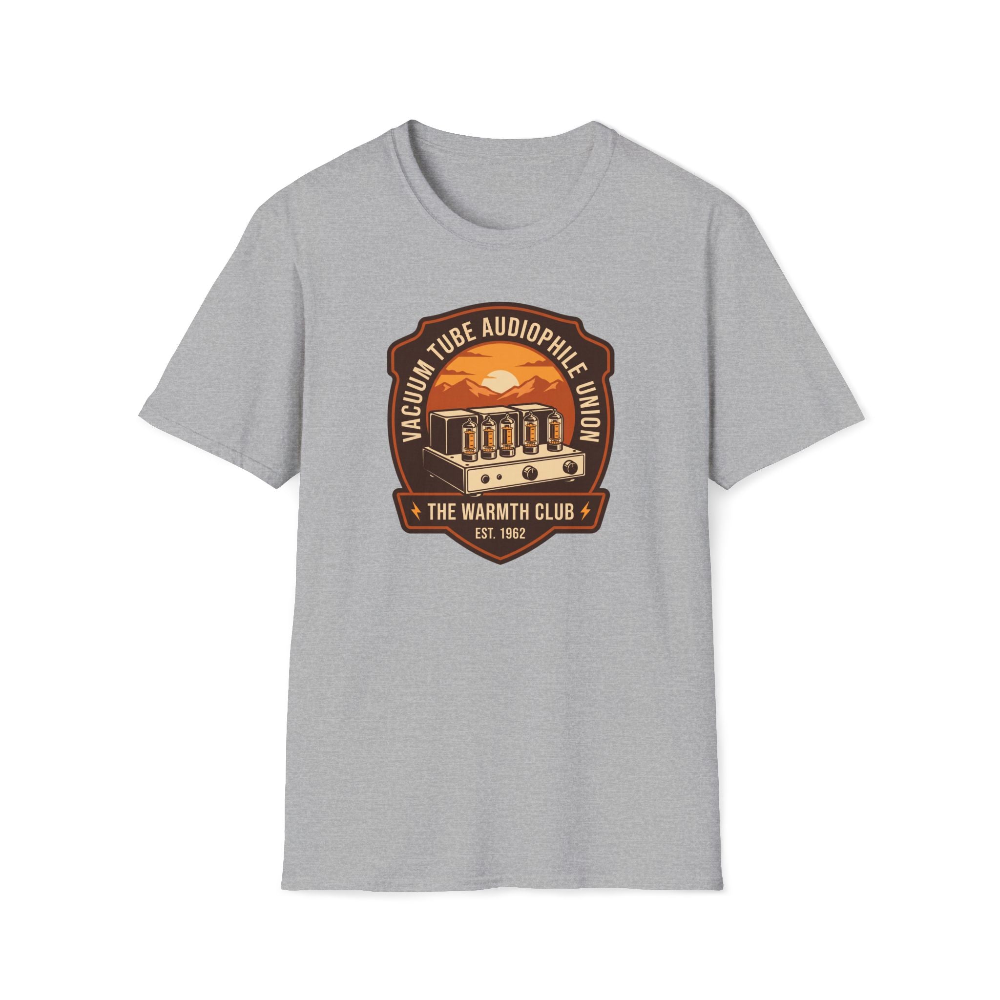 Vacuum Tube Audiophile T-Shirt — "The Warmth Club" Retro Hi‑Fi Tee