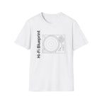 Hi‑Fi Blueprint Turntable T-Shirt — Retro Audio Diagram Tee