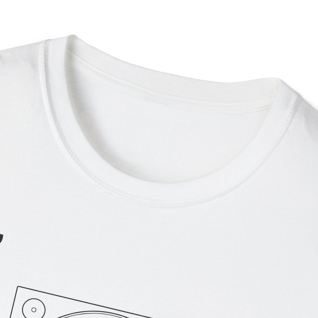 Hi‑Fi Blueprint Turntable T-Shirt — Retro Audio Diagram Tee